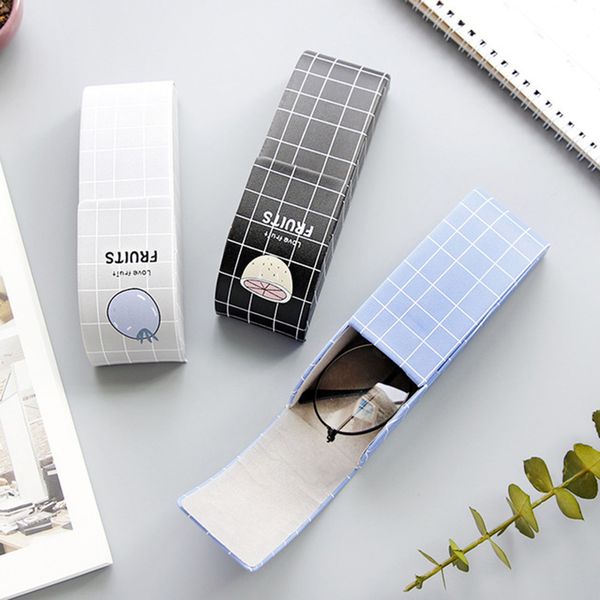 

creative small fresh creative stereo folding flasses case simple anti-pressure portable pu leather student myopia eye box