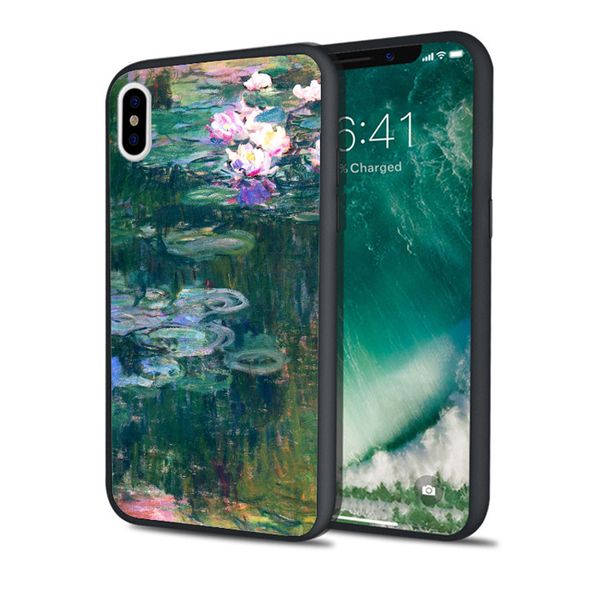 

capa purple water lilies phone case for iphone 11 pro xs max xr 8 7 6s plus 5s se 5 case soft silicone cover.