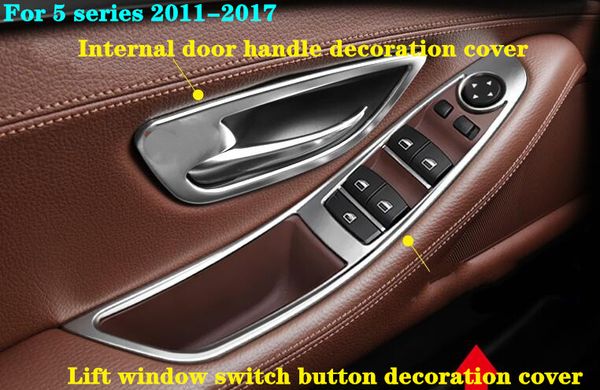 

car window switch button decorative panel protection cover,inner door handle decoration cover for bmw 5series 520 525 530li 2011-2019