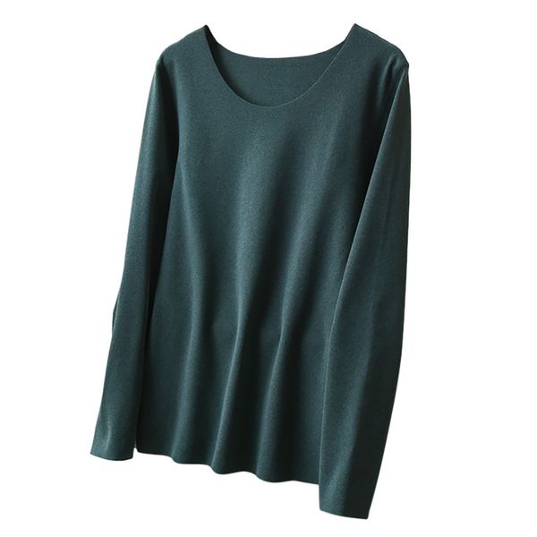 

women v-neck bottom shirt cotton long sleeve casual warm slim, White