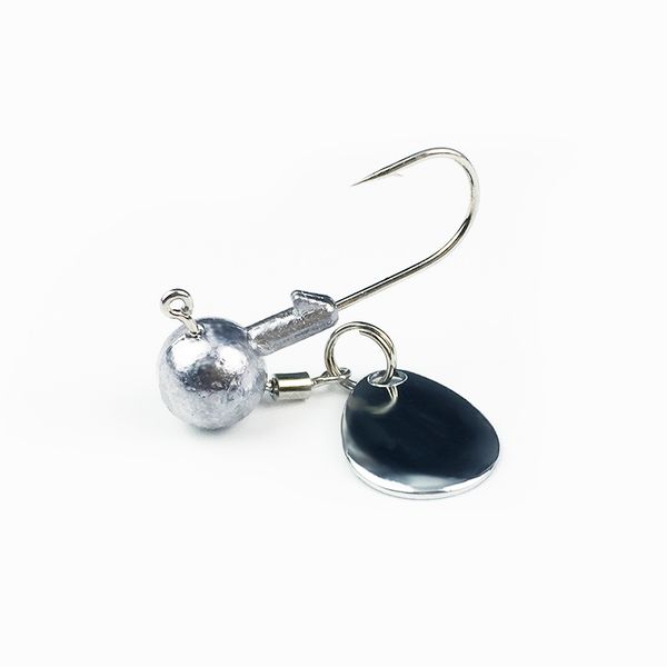 

5pcs 2g 4g fishing round shape ball jig head hook high carbon steel hooks jighead weight with rotation ring spoons