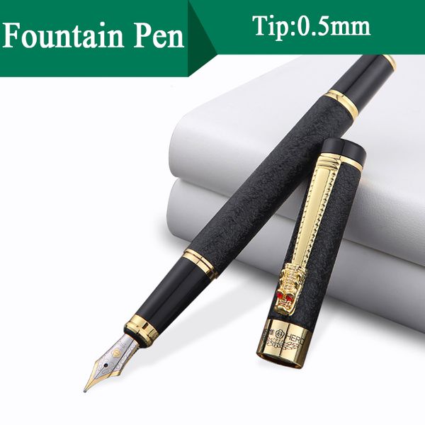 

full metal golden faucet clip 0.5mm ink iraurita fountain pen luxury pens caneta stationery office school supplies 1008