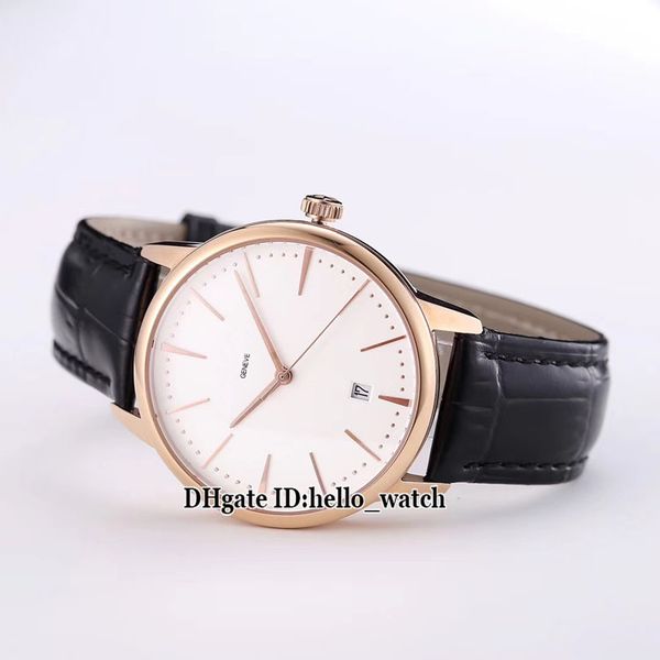 

patrimony 85180/000r-9248 japan miyota 8215 automatic white dial rose gold case mens watch leather strap gents watches, Slivery;brown