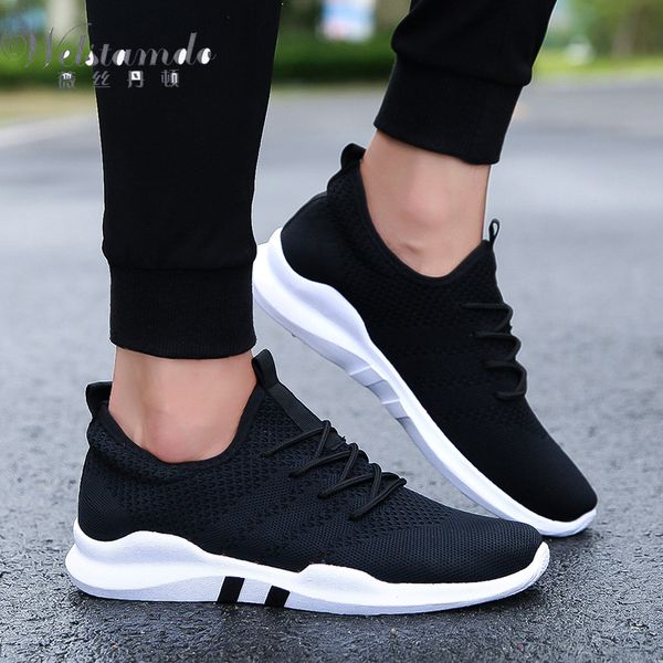 

2019 fashion mens casual shoes lace-up breathable shoes sneakers mens trainers zapatillas hombre tenis masculino adulto, Black