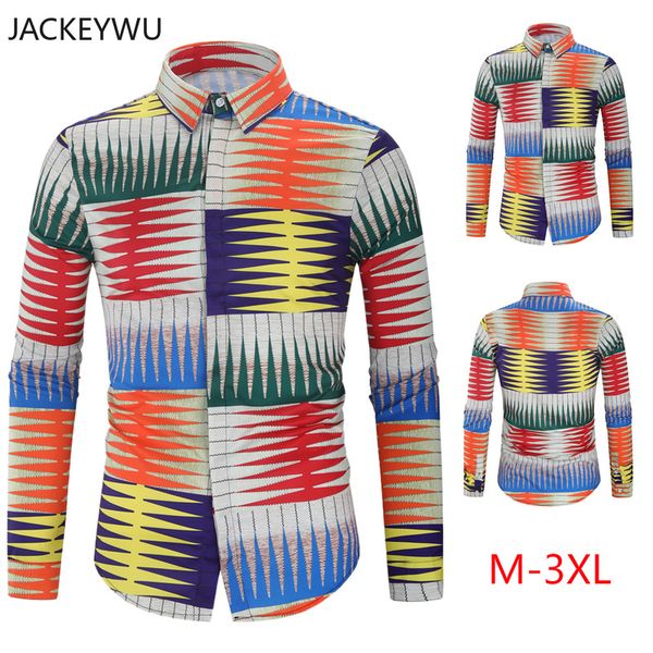 

brand hawaiian shirt men 2019 fashion printed long sleeve casual shirts hip hop streetwear holiday colorful chemise homme, White;black