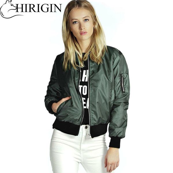 

autumn 2017 stylish womens classic coat cool basic down jacket padded zipper chaqueta biker outwear bomber jacket vintage coat, Black;brown