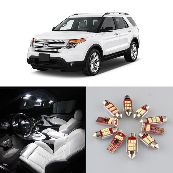 

white car map dome bulbs interior led light package kit for 1995-2016 2017 2018 2019 explorer door trunk license lamp
