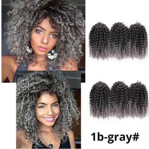 Xiu Zhi Mei Grey Curly Crochet Hair Marley Braid Hair Kanekalon