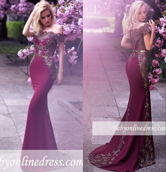 

burgundy off shoulder lace appliqued mermaid evening dress long prom gown elegant sweep train formal party pageant dresses custom made, Black;red