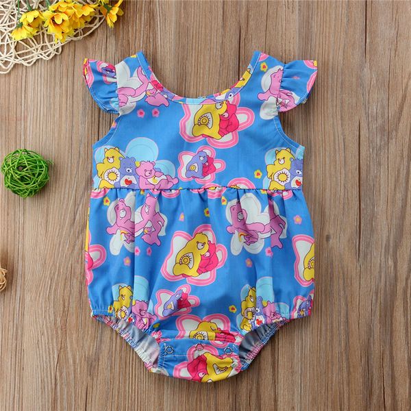 

новорожденный baby girl одежда боди комбинезон костюмы одежда cute женский пляжный костюм мультфильм медведь, Blue