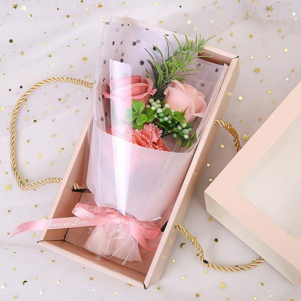 

soap flowers gift box mother's day birthday gift valentine's day soap flower romantic rose bouquet scented roses