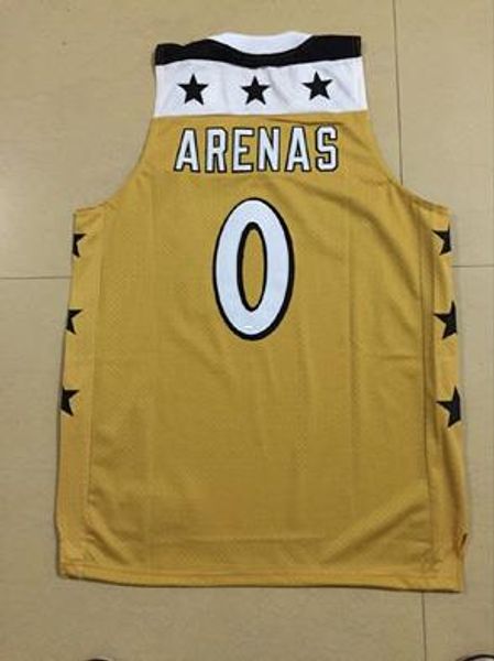 

ncaa retro basketball jerseys embroidery#0 gilbert arenas jersey gold custom stitched made size s-5xl