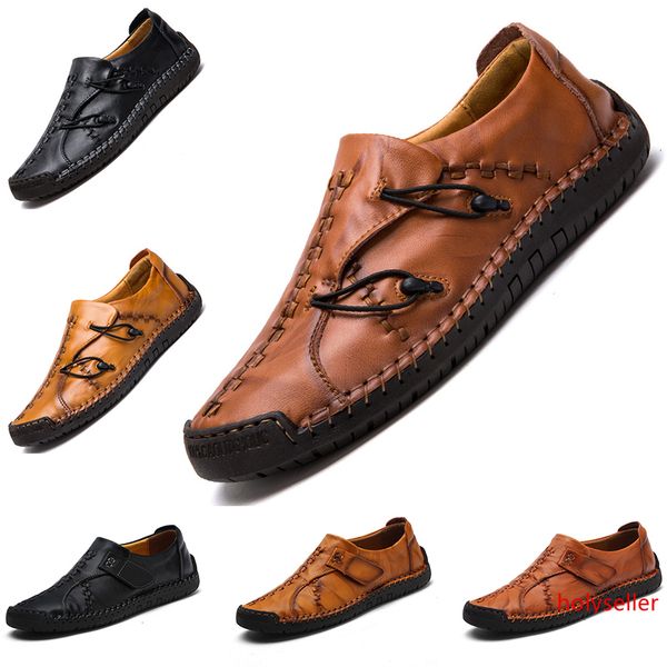 

2020 men s casual leather shoes espadrilles triple black brown khaki breathable outdoor jogging walking shoes main3