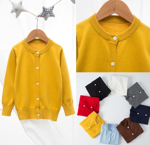 

spring girls clothes cotton sweater baby coat children's clothing boys girls knitted cardigan sweater kids spring wear new, Blue;gray