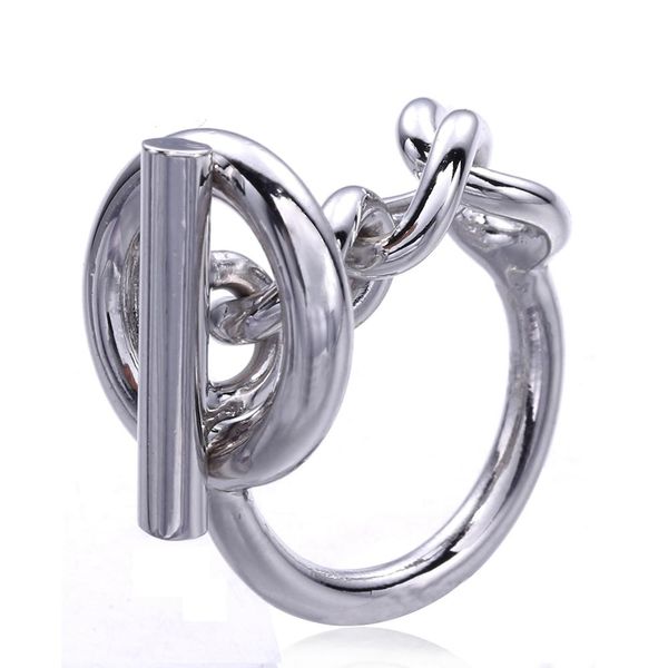 

925 sterling silver rope chain кольцо с обручем замок для женщин французский популярные застежка кольцо стерлингового серебра изготовление ю