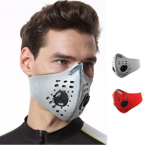 

dustproof mascheras activated carbon dust maschera with extra filter cotton sheet 2pcs mascherina hiking scarves breathable, Black