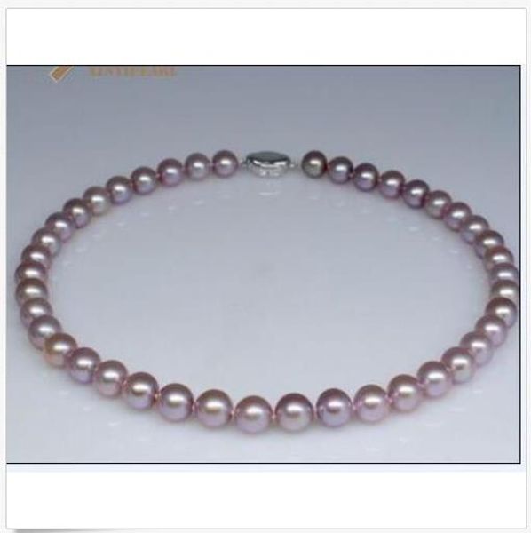 

10-11mm gorgeous south sea round lavender pearl necklace 18inch 925 sliver c, Silver