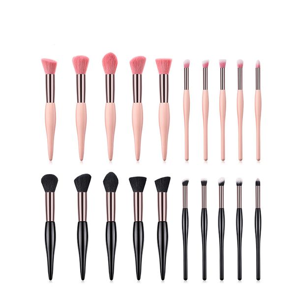 

10pcs набор кистей для макияжа 5 маленьких 5 большой Беременный деревянный макияжа кисти Розовых Черного макияжа инструмента горячей продажи