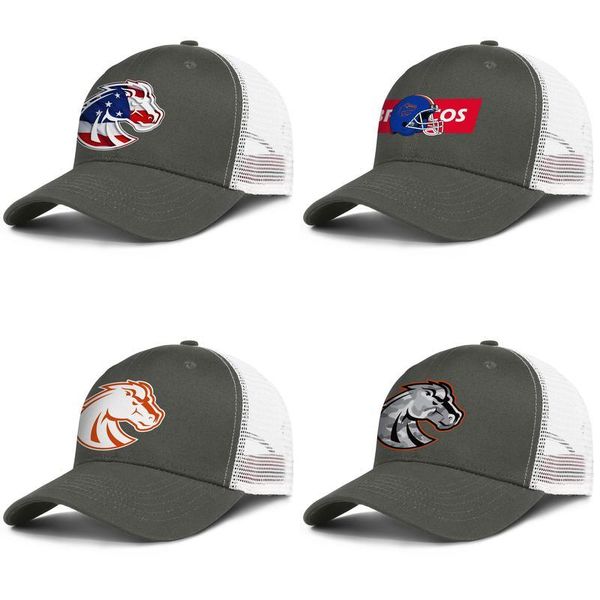 

boise state broncos gray camouflage logo army-green mens and women trucker cap ball design custom running mesh hats football red 3d flag, Blue;gray