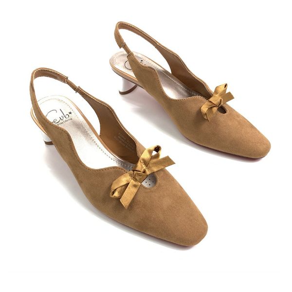 

beige heeled sandals spring shoes all-match summer heels square toe 2020 women's black closed bow fashion velvet female block
