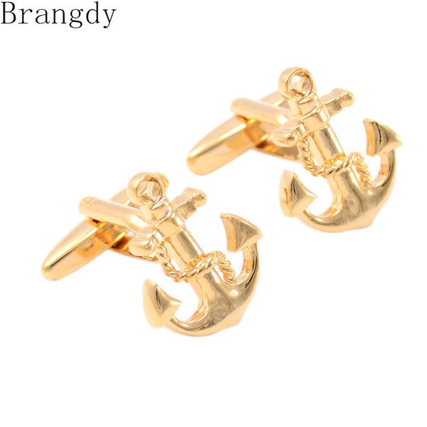 

brangdy steamship french shirt cufflinks cufflinks men's personality gold anchor shape ing, Silver;golden