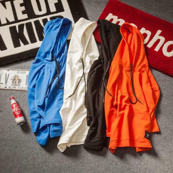 

2020 summer mens designer t-shirts lightweight loose pure color 3/4 sleeve casual t-shirts m-4xl, White;black