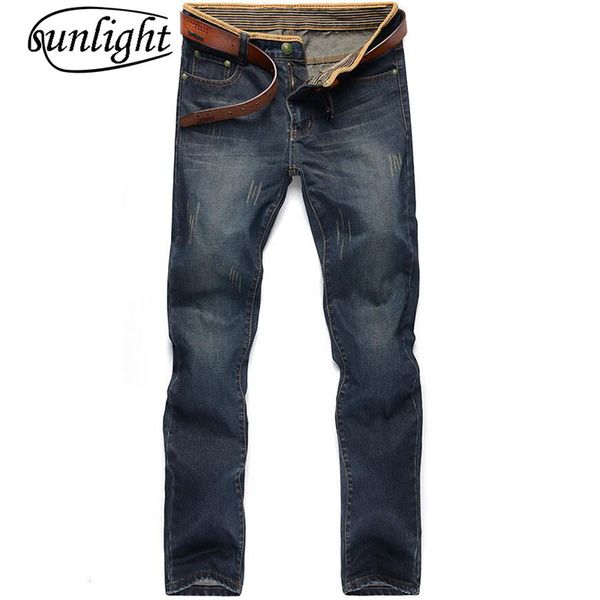 

sunlight 2017 new jeans men fashion summer style brand clothing slim fit denim blue jeans casual trousers male pants