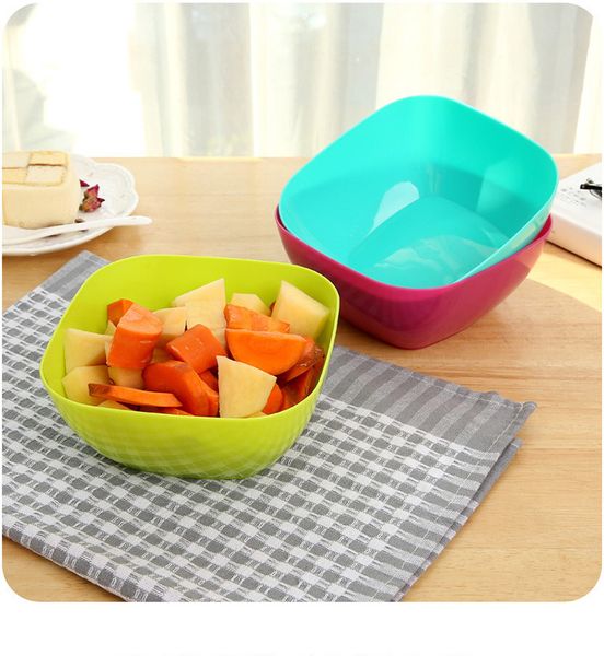 

dining table decoration plastic fruit plates kitchen square food-grade plastic salad bowl adorn fruit disc home decoration zj0541