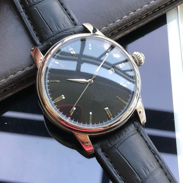 

роскошные мужские часы автоматические механические движения авто дата корпус из нержавеющей стали 43mm12mm кожаный ремешок классический fusi, Slivery;brown