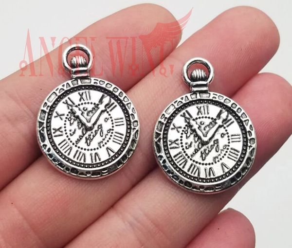 

20pcs/lot--21x29mm, clock chams,antique silver plated clock charms,diy supplies,jewelry accessories, Bronze;silver