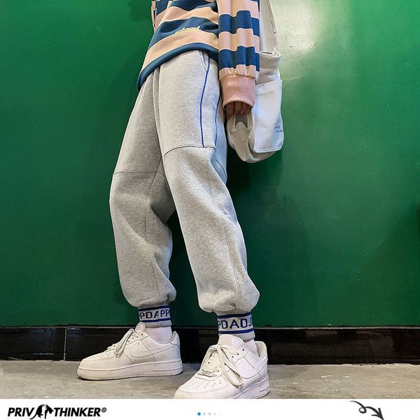 

2020 street-style large size harem pants mens collage summer harajuku black sweatpants man fashion loose toursers