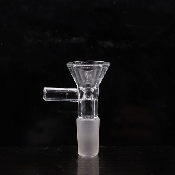 

Newest Transparent Pyrex Glass Bong Bowl Handle 14mm 18mm Male Bubbler Joint Container Filter Tube Holder For Smoking Tool Hot Cake DHL Free