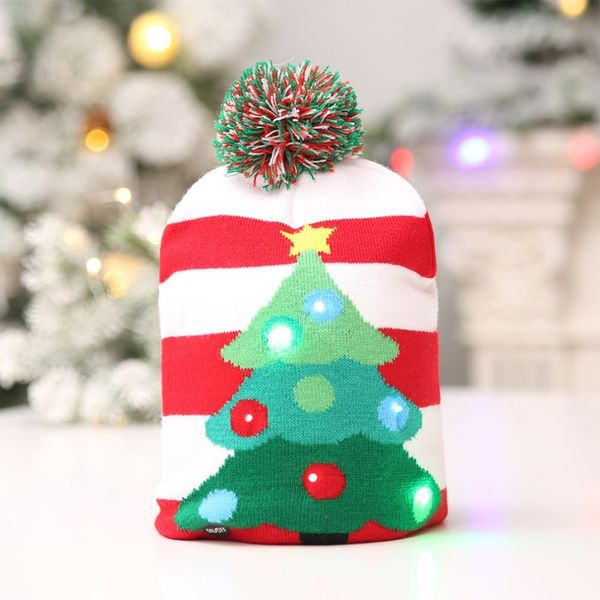 

2019 kids led light christmas hat christmas tree reindeer snowflake lantern snowman xmas cap gifts home party decor dropsh