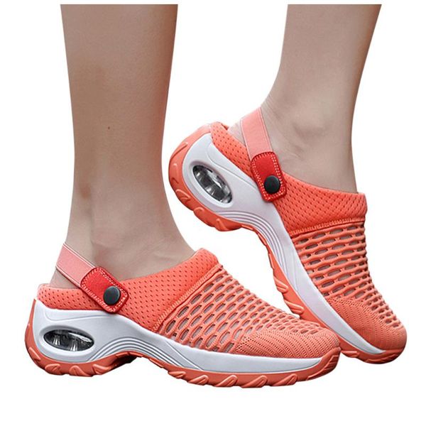 

summer sandals women's new sets feet ultra light mesh shoes woman flat heel round toe casual beach slipper platform sandal #j, Black