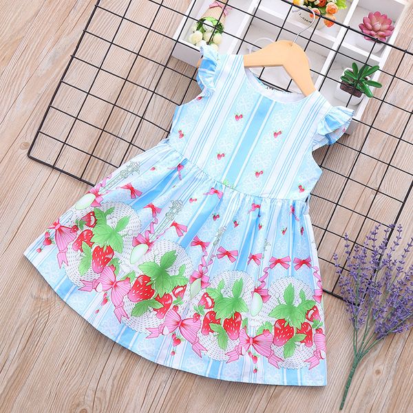

Girls Wear Positioning Printing Cotton Dress Children's Princess Dress 2019 Summer, Green