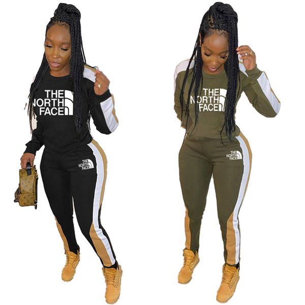 

women panelled jogging suit casual 2 piece sets hoodies suit leggings sweatsuit pollover sweatshirts capris fall winter clothing 2068