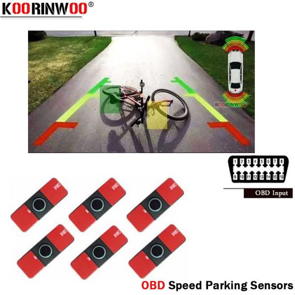 

koorinwoo latest speed auto video parking sensors car parktronik front obd system 6 backup probe beep buzzer for parking reverse