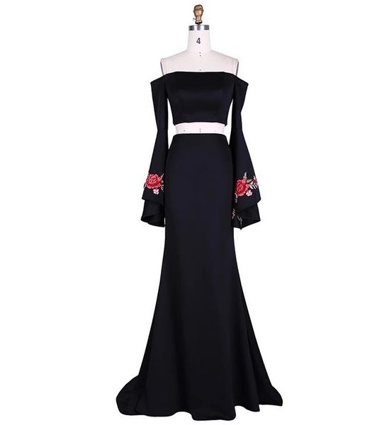 

embroidery ethnic maxi real picture long sleeve evening dubai kaftan dress wholesaler new fashion design dresses for women, Black;red