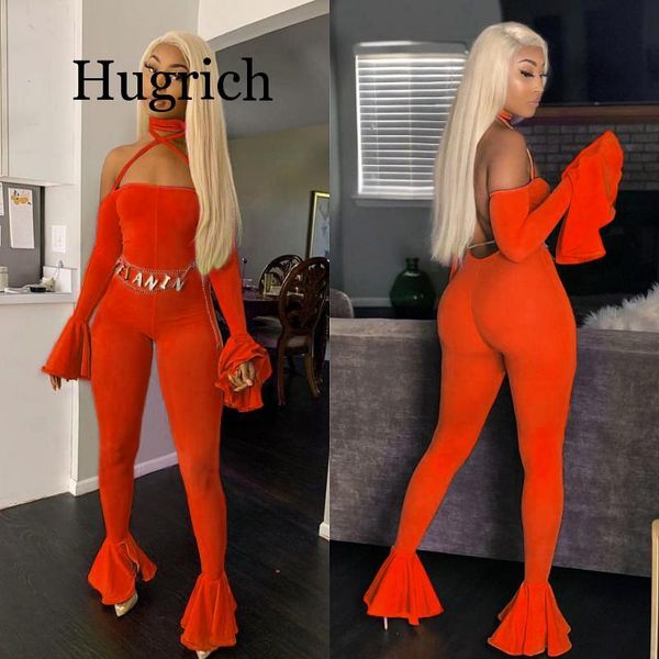 

women winter playsuit jumpsuit full flare sleeve slash neck bandage strap backless night romper party outfits 2020, Black;white