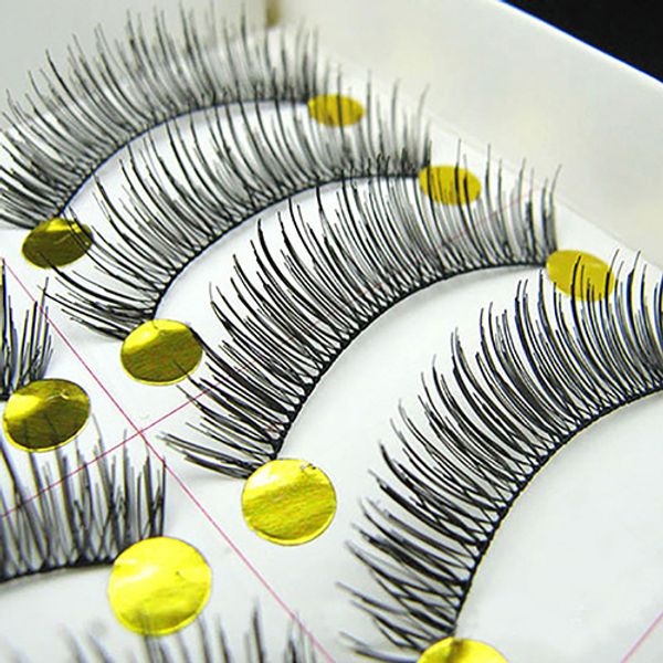 

10 pairs long cross false eyelashes makeup natural fake thick black eye lashes