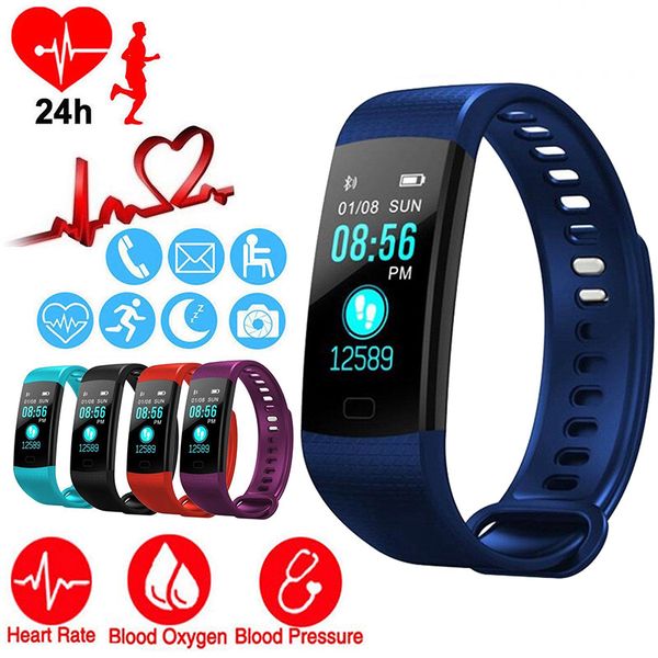 

smart watch sports fitness activity heart rate tracker blood pressure wristband ip67 waterproof band pedometer for ios android, Slivery;brown