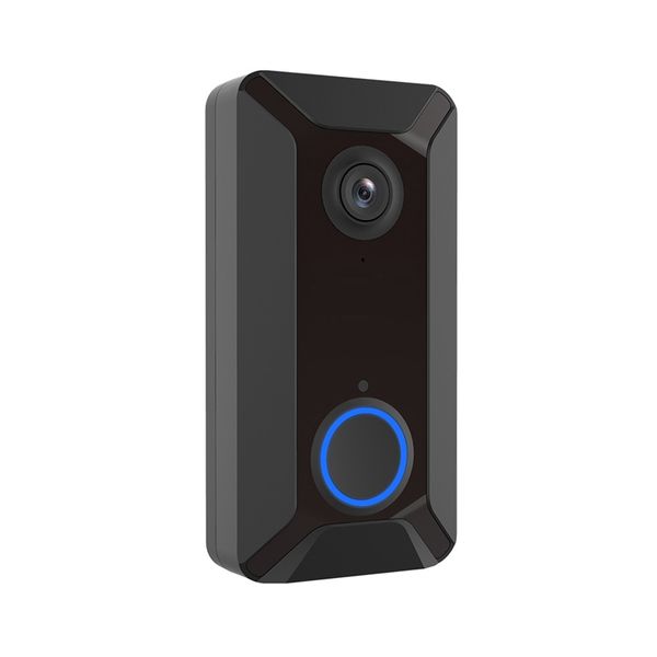 

new v6 wifi doorbell smart wireless 720p video camera cloud storage door bell cam waterproof home security house bell black