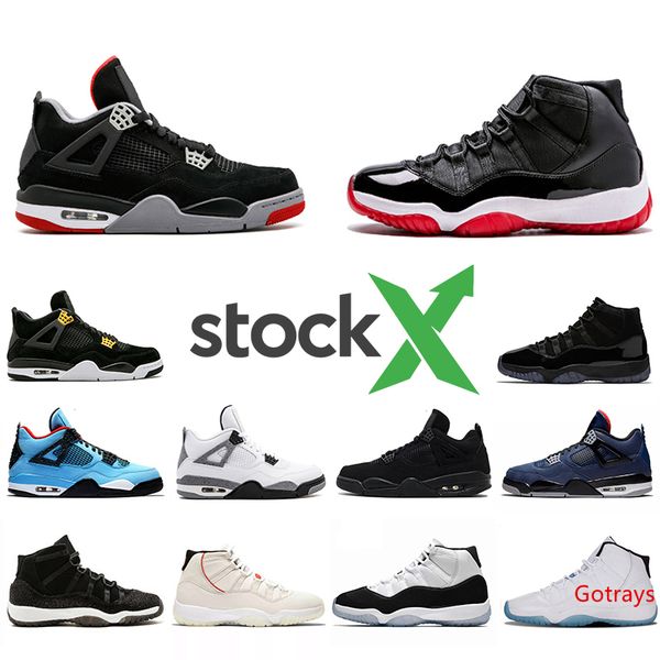 

stock x 11 bred 2019 mens basketball shoes metallic silver wmns 11s loyal blue 4s what the 4 men women sports sneakers 36-47