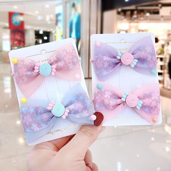 

new children cute candy acrylic flower mesh pearl elastic hair bands girls lovely srunchies rubber bands kids hair accessories, Slivery;white
