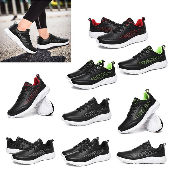 

men women running shoes triple black green red white leather comfortable designer trainers sports sneakers 39-45, White;red