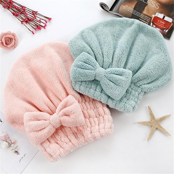 

cartoon microfiber hair turban quickly dry hair hat wrapped towel bathing cap serviette microfibre cheveux rapid drying