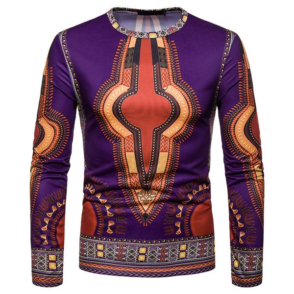 

африканская дашики футболка мужская одежда 2018 осень новый с длинным рукавом повседневная футболка homme harajuku хип-хоп дашики футболка c, White;black