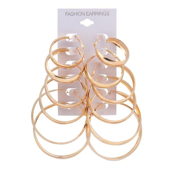 

trendy silver gold big round hoop earring for women vintage simple earring eardrop circle shellhard jewelry party gift, Golden