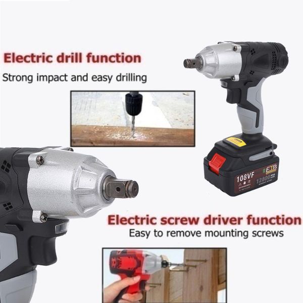 

electric ratchet wrench rechargeable electric wrench practical durable 2800rpm 480n.m multifunctional impact drill tools