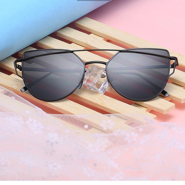 

zilead cat eye sunglasses women men brand designer retro metal reflective lens sun glasses uv400 eyeglasses gafas, White;black